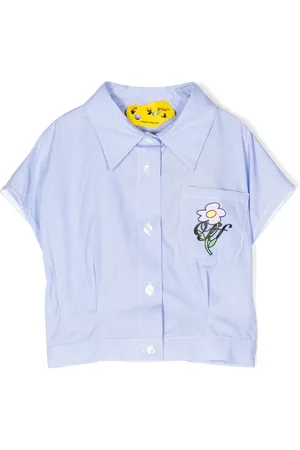 OFF-WHITE Stribet skjorte med broderi