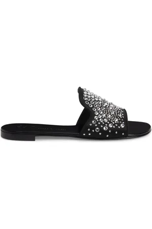 Giuseppe Zanotti Andromedha sandaler i satin med rhinstenudsmykning