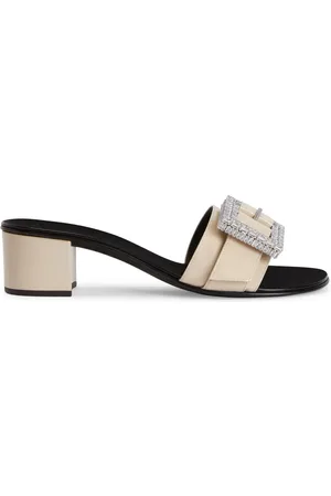 Giuseppe Zanotti Miss Buckle 40 mm mules med krystaludsmykning