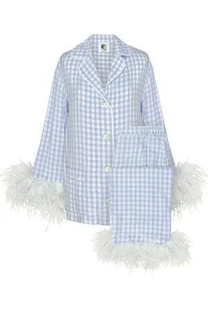 Sleeper Ginghamternet pyjamassæt med fjerdetalje