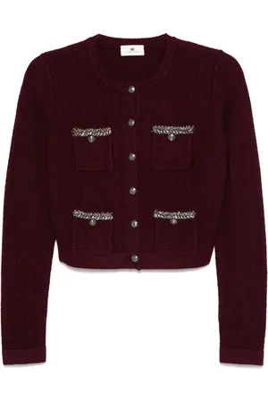 Elisabetta Franchi Broderet cardigan i bouclé