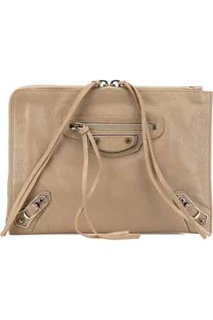 Balenciaga Flad Motocross clutch i lammeskind med metallisk kant fra 2000-2024