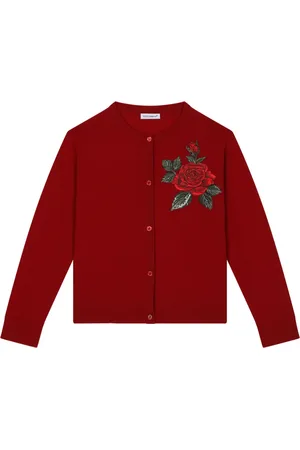 Dolce & Gabbana Cardigan med rosemærke og rund hals