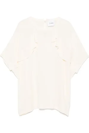 NUDE Bluse med flæsedetalje