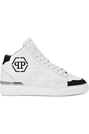 Philipp Plein Sneakers i læder med sekskantet detalje