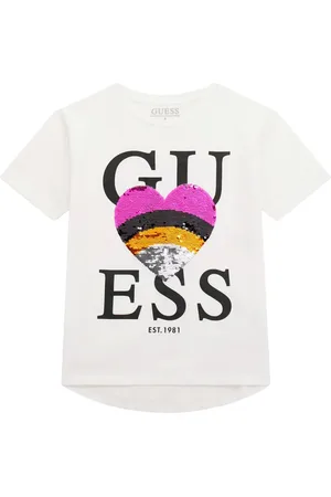 Guess T-shirt med paillet-hjerte