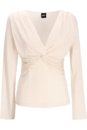 HUGO BOSS Bluse med V-hals