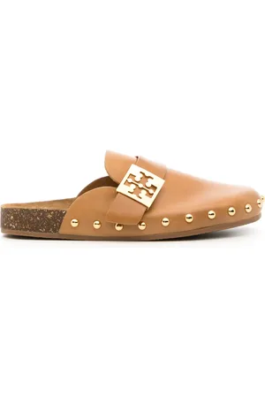 Tory Burch Mellow mules i læder med logoplade