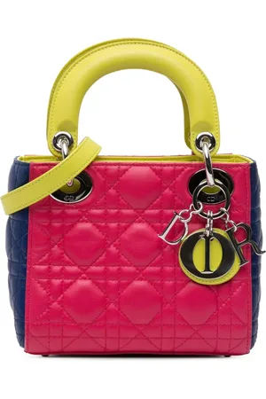 Dior Mini Tricolor Cannage Lady Dior satchel-taske i lammeskind fra 2013