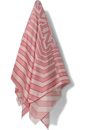 Lanvin Stribet silketørklæde med logo