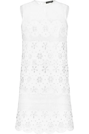 Dolce & Gabbana Kort kjole i mesh med broderi