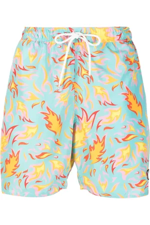 YES I AM Badeshorts med snoretræk og flammetryk