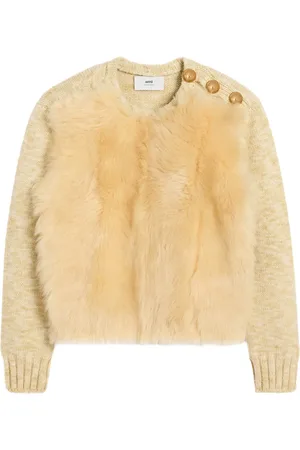 Ami Sweater i lammeskind med rund hals