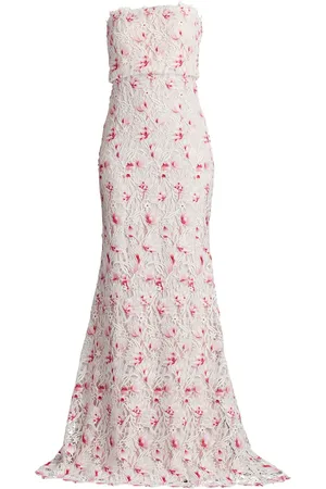 Tadashi Shoji Kjole med blomstret blonder