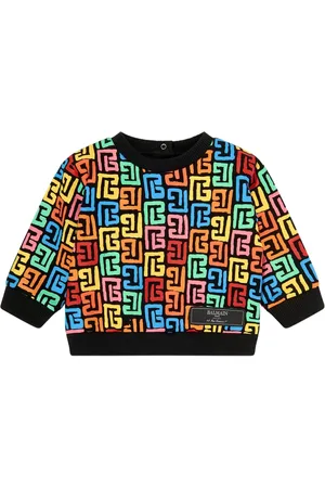 Balmain Langærmet sweatshirt i jacquard med monogram
