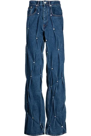 Kusikohc Jeans med lige ben og nittedetalje