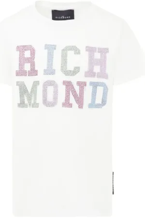 John Richmond T-shirt med logoudsmykning