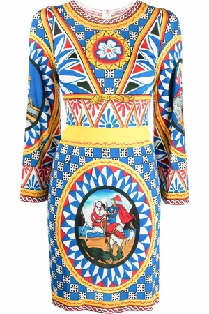 Dolce & Gabbana Langærmet kjole med grafisk tryk
