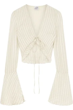 Donde Esteban Cropped silkebluse