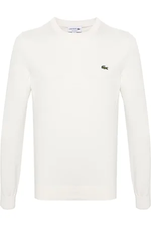 Lacoste Ribstrikket trøje med logomærke