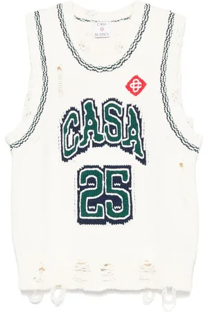 Casablanca Intarsiastrikket baseballvest