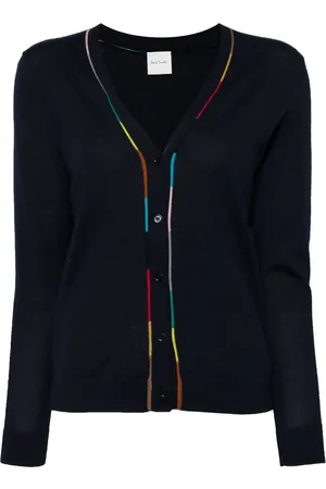 Paul Smith Cardigan i merinould med kontrastkant