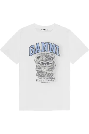 Ganni T-shirt med brede ærmer