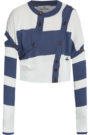 Vivienne Westwood Stribet cropped cardigan med knapdetalje