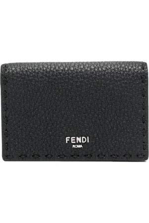 Fendi Pung i grynet læder med logotryk