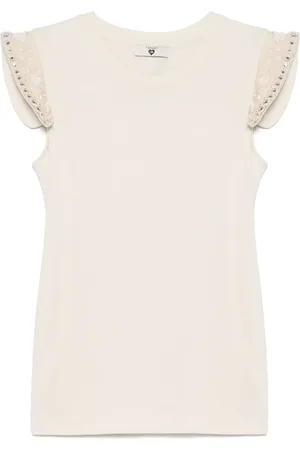 Twin-Set T-shirt med perledetalje