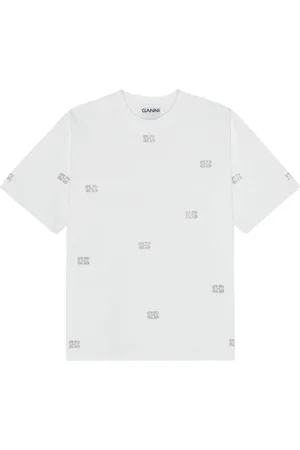 Ganni T-shirt med rhinstenudsmykning