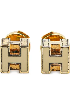 Hermès Guldbelagte øreringe med emalje fra det 20. århundrede
