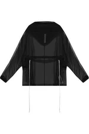Rick Owens Halvgennemsigtig hættetrøje i silke