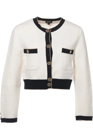 CHANEL Cardigan med kontrastdetalje