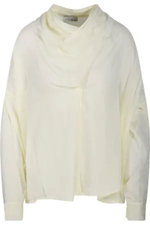 FORTE FORTE Bluse med vandfaldsudskæring