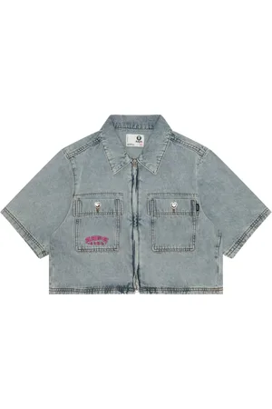 A Bathing Ape Cropped skjorte med lynlås