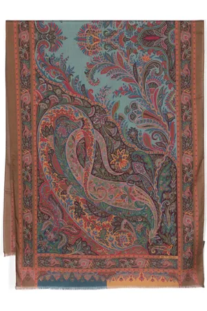 Etro Frynset tørklæde med paisleytryk