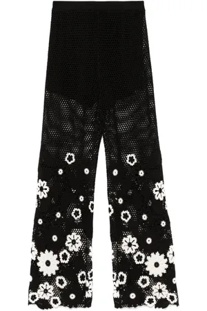 Maje Bukser med blomstret broderi