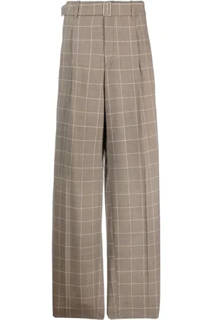 Etudes Bukser med brede ben og windowpane-tryk