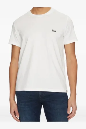 HUGO BOSS T-shirt med broderet logo og rund hals