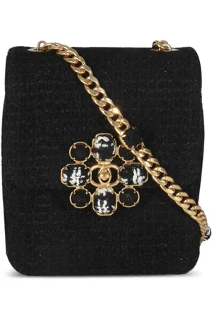 CHANEL Mini skuldertaske med Camellia-applikation