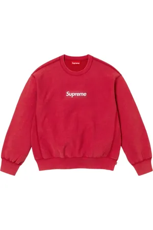 Supreme Forvasket SS 25 - Red sweatshirt med boks-logo