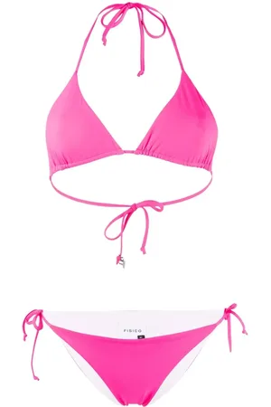 FISICO Vendbar blomstret bikini med halterneck