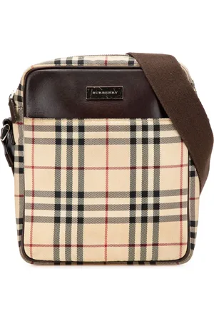 Burberry Crossbody-taske med House Check kanvas fra 2000-2017