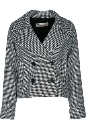 I BLUES Dobbeltradet jakke med houndstooth-mønster