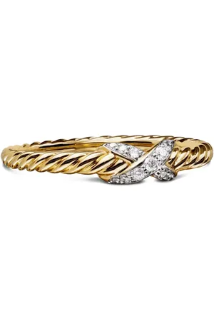 David Yurman Petite X diamantring i 18 karat guld (2,2 mm)