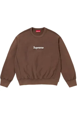 Supreme Forvasket SS 25 - Brown sweatshirt med bokslogo