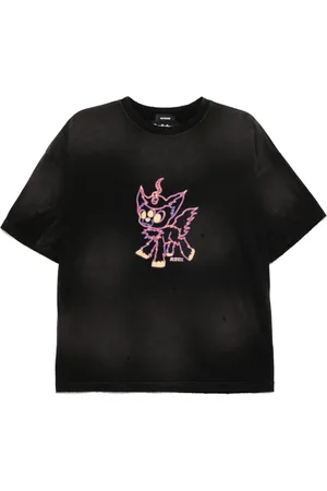 We11 Done Peaches T-shirt med flamme-logotryk