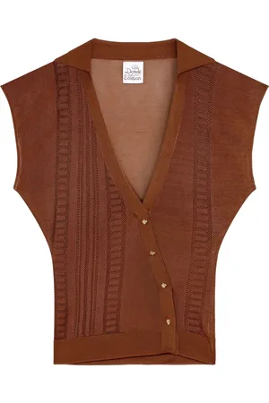 Donde Esteban Halvgennemsigtig Guayabera top