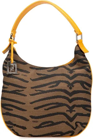 Fendi Hobo-taske i kanvas med zebratryk fra 2000-2010